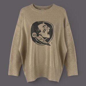 Gold Sweater with Florida State Seminoles logo, NEW
